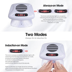 Gegong air nail dryer induction-on mode starts when hands are inserted.