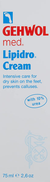 Gehwol Med Lipidro Cream bottle closeup showing deep hydration for dry feet