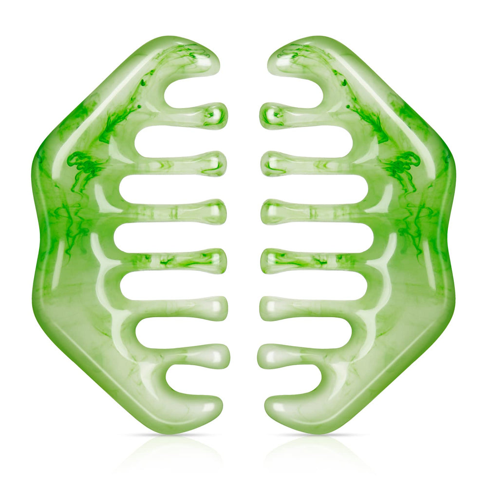 Geiserailie jade comb with water-drop shape for soothing head massage.