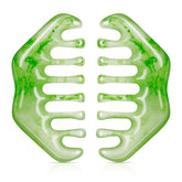 Geiserailie jade comb with water-drop shape for soothing head massage.