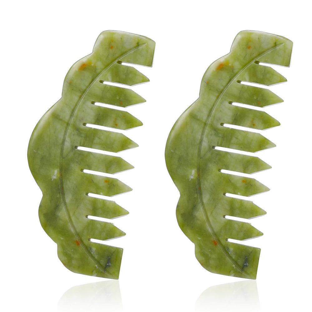 Geiserailie jade comb for head massage and relaxing scalp relief.