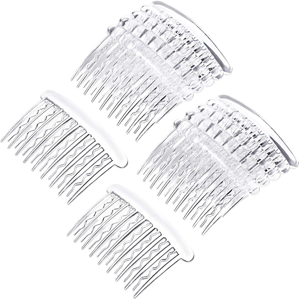 Gejoy 12-piece plastic side combs in tortoise color for secure daily styling.