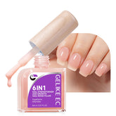 gelike ec nail strengthener pink 6-in-1 bottle for a strong, glossy manicure