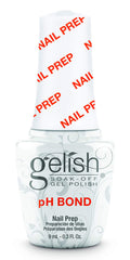Gelish pH Bond bottle top view for quick nail prep and improved adhesion.