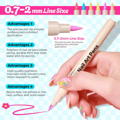 GELLAKTIK 18-color nail art pens dots for precise accents