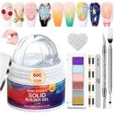 GELLAKTIK presenta el kit de gel de construcción 60g para extensiones y arte en uñas.