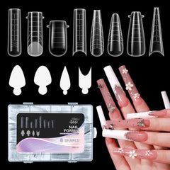 GELLAKTIK nail dual forms for poly gel, 288-piece kit enabling versatile shapes and customizable lengths.