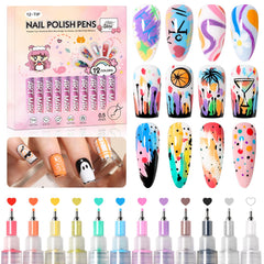 GELLAKTIK set de bolígrafos para uñas con punta 0,5 mm para detalles precisos.