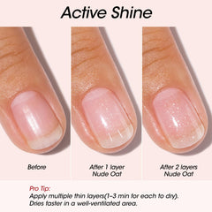 Fórmula nutritiva con AHA, vitaminas B5 y C, y hexanal para hidratar uñas.