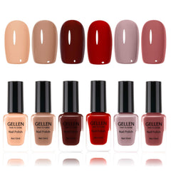 GELLEN esmalte nude en frascos, acabado suave para uñas naturales.