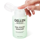 Gellen Nail Polish Remover pump-head design eases one-handed use and precise dispensing.