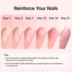GELLEN Nail Strengthener application two coats with clear finish