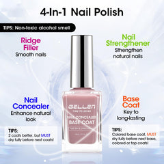 GELLEN nail-strengthener swatch shows fortified, less brittle nails.