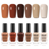 GELLEN packaging for Chocolate Brown Nail Polish Set with fall-winter tones.