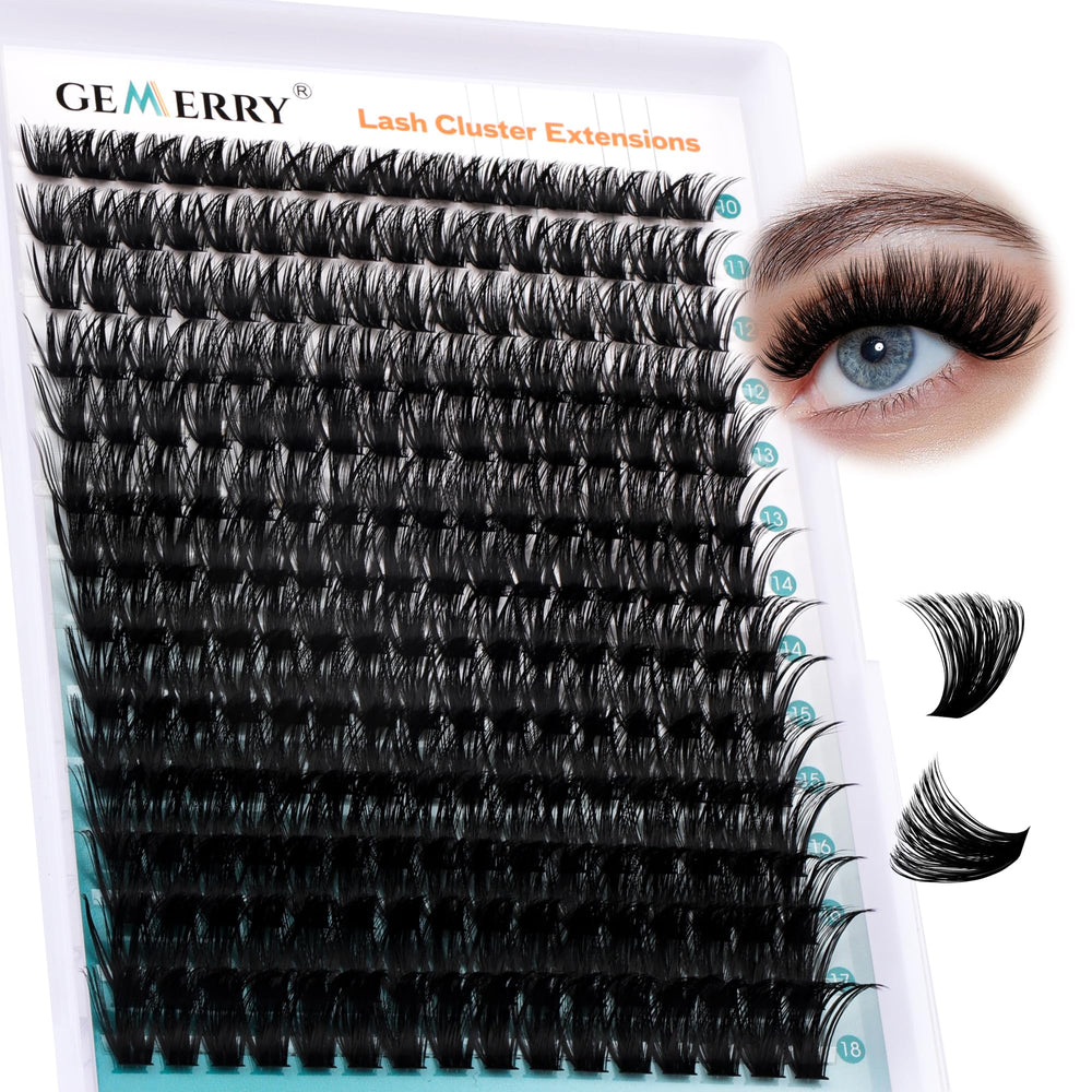 GEMERRY eyelash clusters tray with 280pcs for versatile DIY looks.