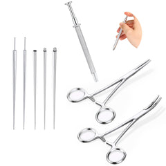 GEMQUEEN pinzas taper curvas para inserciones seguras y cambios fáciles de joyería.