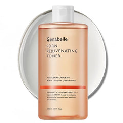 Genabelle PDRN Toner label close-up emphasizing alcohol-free hydration