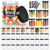 Gencywe 8oz clear PET jar with black lid for easy storage.
