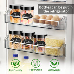 Gencywe stackable transparent jars maximize space.