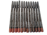 Generic 12-piece brown tone lip liner set in a compact case for precise lip definition.