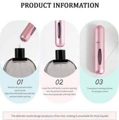 Generic 5ml silver aluminium travel bottle, durable companion for vacations and commutes