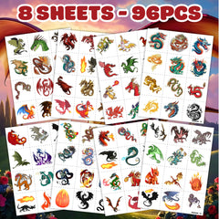 Generic Dragon skin-safe tattoos made from non-toxic materials.