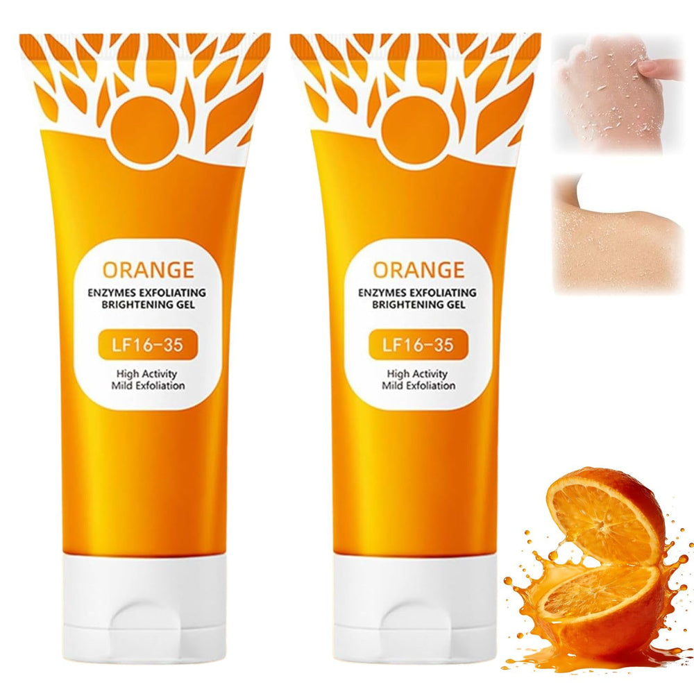 Generic exfoliante naranja: envase visible para rostro y cuerpo