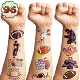 Generic Football Tattoos on eight sheets, perfect for party favors and kids' crafts
