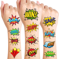 Generic Hero Temporary Tattoos: 8 sheets for kids' parties and gifts.