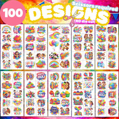 Generic Holi Day tattoos provide colorful decorations for Indian festivals