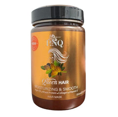 Generic Keratin Hair Mask bottle pouring for deep hydration and smoothness.