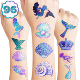 Generic Mermaid Tattoos with mermaid designs for kid-friendly party favors.