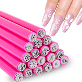 Generic Nail Art Stamp Pen close-up showing easy floral designs for quick manicures.
