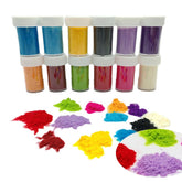 Polvo velloso de la marca Genérico para manicura con colores vivos.