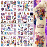 Generic tatuajes temporales K-Pop, dibujos animados coloridos para fiestas infantiles.