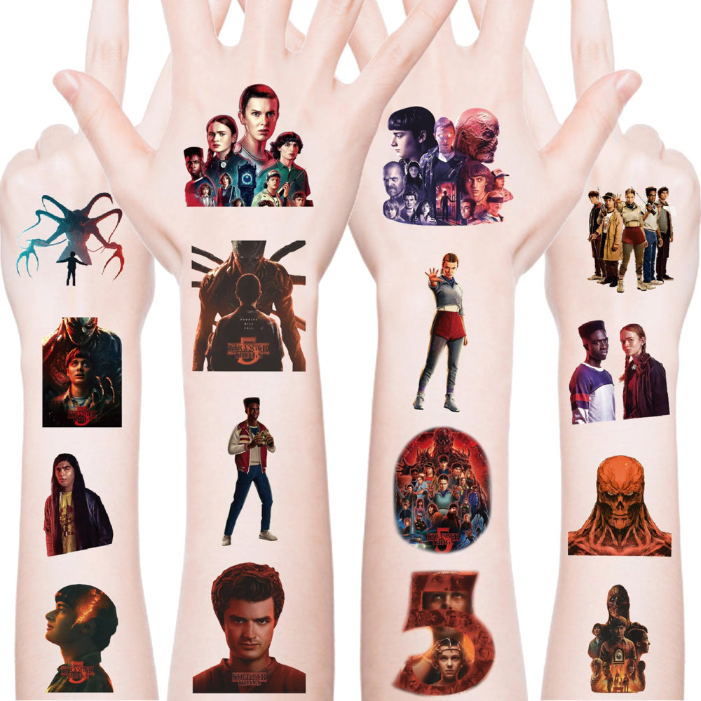 Tatuajes temporales Generic Stranger Things, paquete principal, ideal para fiestas y regalos seguros para niños