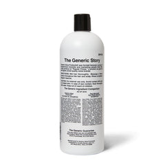 Generic Value Products Tea Tree Oil Shampoo label close-up highlighting natural antiseptic ingredients.