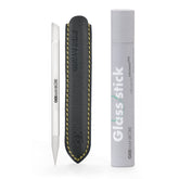 GERMANIKURE clear glass cuticle stick with leather sleeve for precise cuticle work