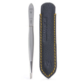 GERmanikure slanted tweezers in a leather case for precise on the go grooming