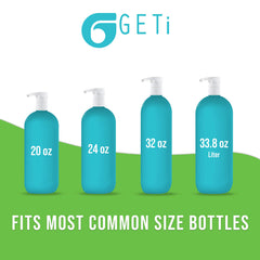 Geti Beauty pump-dispenser-top-view shows ergonomic, non-slip grip for comfort.