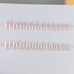 Geyakal Uñas acrílicas con diseño ombre y acabado cromo