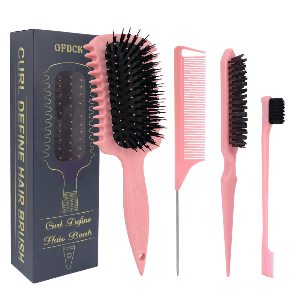 GFDCK Curl Defining Brush with ergonomic handle supports easy detangling.