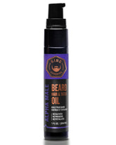 GIBS Alpha Male beard oil pump bottle softens and conditions daily.