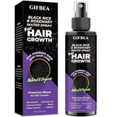 GIFBEA suero en spray de agua de arroz negro para fortalecer raíces y brillo.