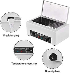 Giff NV-210 timer control panel close-up showing adjustable heat for versatile tool sanitation.