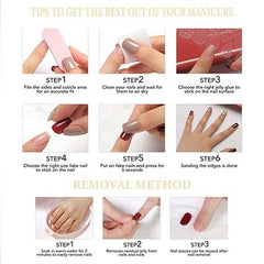 Gifiky nail file and jelly glue sticker pack included for easy application.