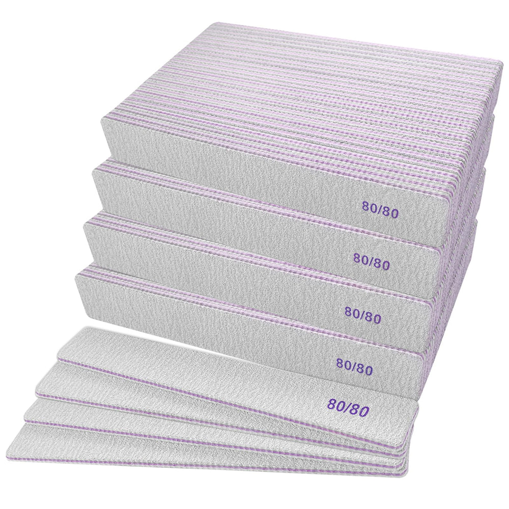 GigaGround 80/80 grit nail files pack for fast shaping and smoothing nails.