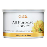 GIGI All Purpose Honee bottle on the counter, ready for at-home waxing.