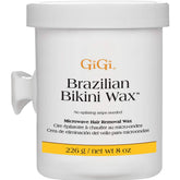 Gigi Brazilian Bikini Wax Microwave Formula tub for at-home spa-quality waxing.