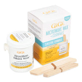 GIGI Brazilian Microwave Wax bottle closeup for quick at-home waxing
